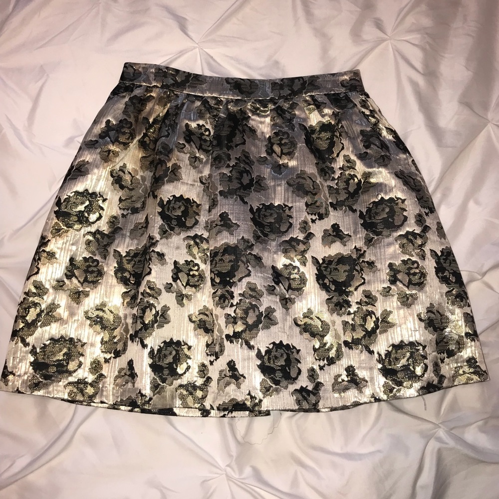 Metallic Floral Skirt